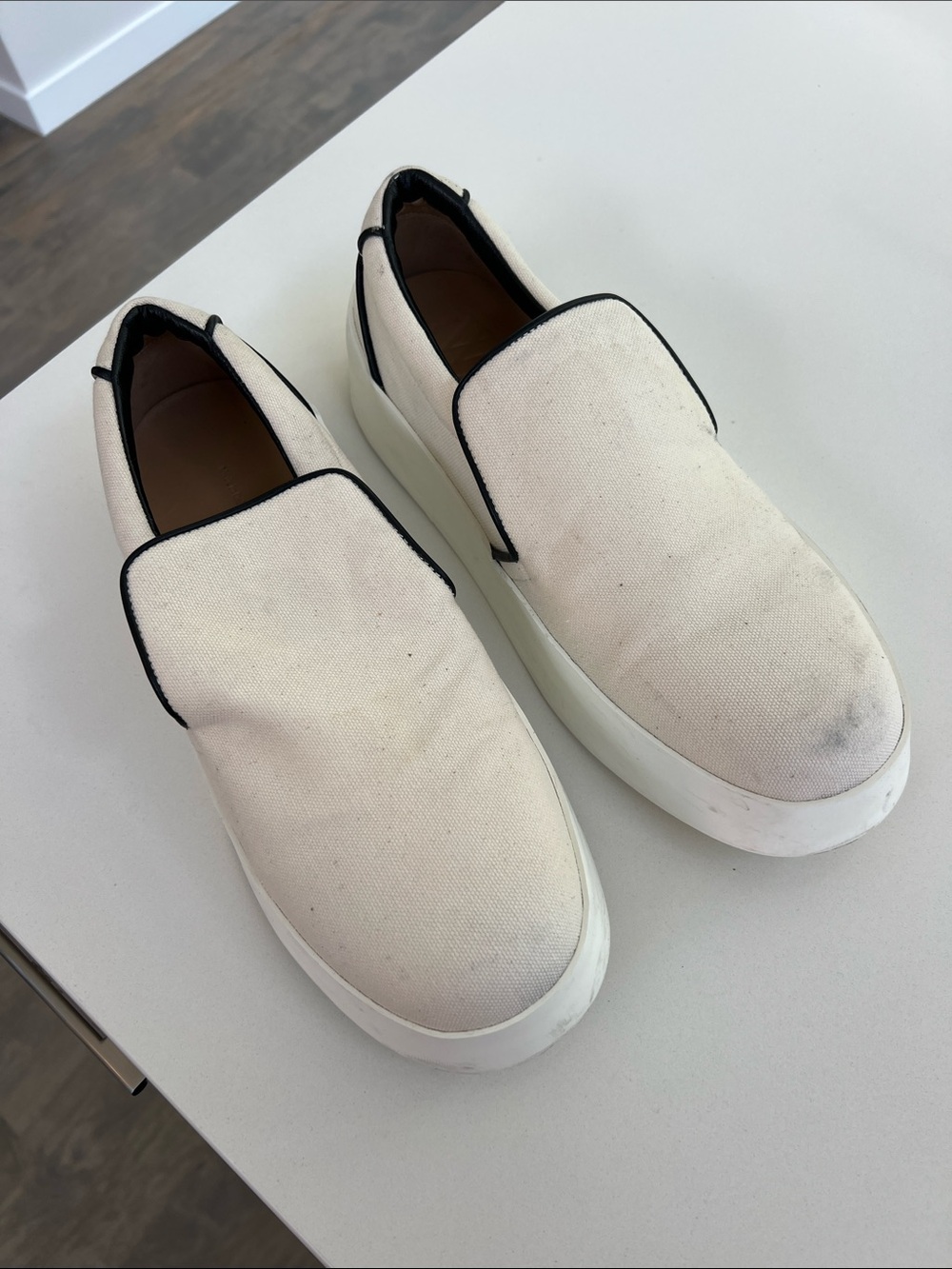 J.W. Anderson men’s natural off white canvas slip on sneakers size IT 41 US 8